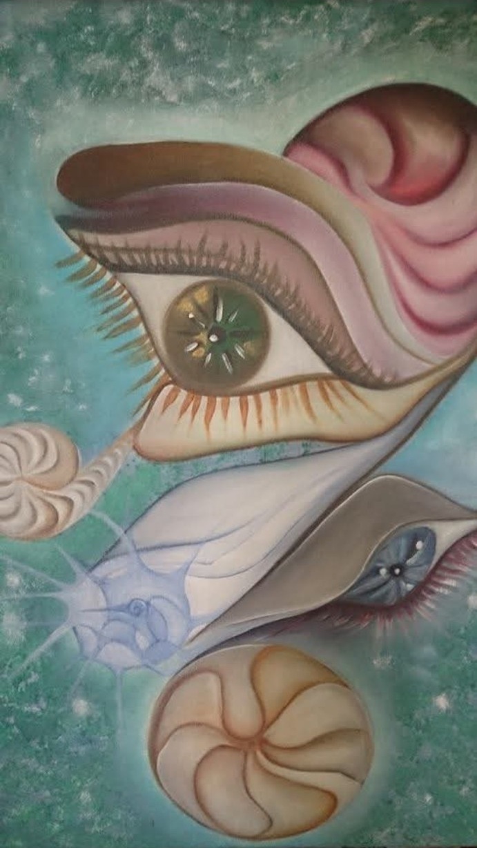 Regards sur fond turquoise